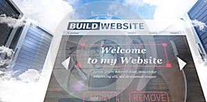 Composite image of composite image of build website interface