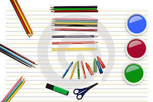 Composite image of composite image of school stuff