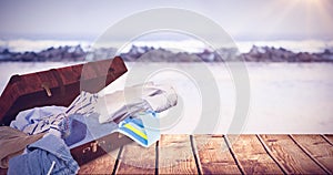 Composite image of composite image of unfolded clothes