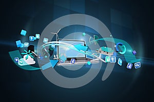 Composite image of computer applications