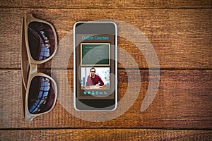 Composite image of computer generated image of e-learning interface