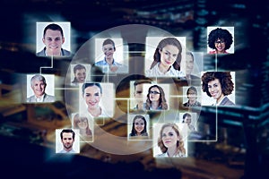 Composite image of connection between people