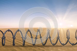 Composite image of curled wire against white background 3d