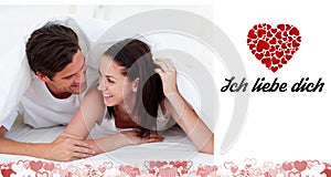 Composite image of cute valentines couple