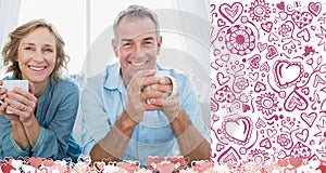 Composite image of cute valentines couple