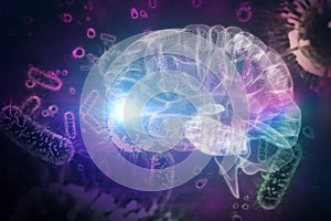 Composite image of 3d illustration of human brain