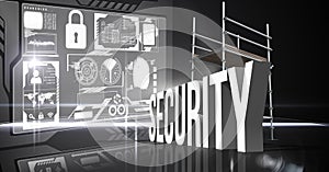 Composite image of 3d security items