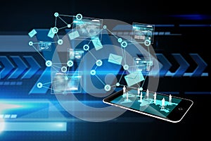 Composite image of data analysis interface background