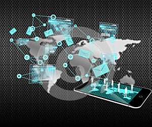 Composite image of data analysis interface background