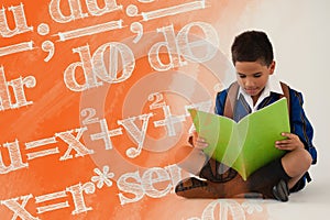 Composite image of digital composite image of algebraic formulas photo