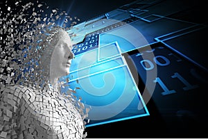 Composite image of digital body in 3d