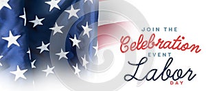 Composite image of digital composite image of join celebratio event labor day text