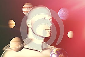 Composite image of digital composite image of planet uranus