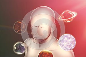 Composite image of digital composite image of planet uranus