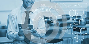 Composite image of digital image of chemical formulas