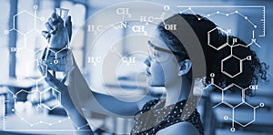 Composite image of digital image of chemical formulas