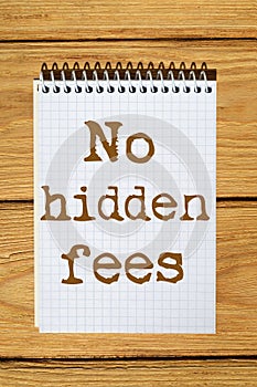 Composite image of digital image Of No hidden fees