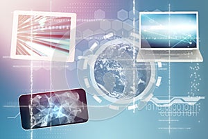 Composite image of digitally composite image of binary coding 3D