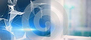 Composite image of digitally generated image of abstract pattern on screen