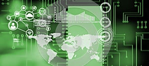 Composite image of digitally generated image of circuit board