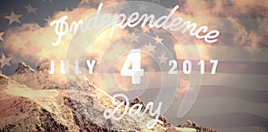 Composite image of digitally generated image of happy 4th of july message