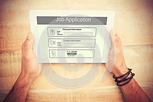 Composite image of digitally generated image of job application