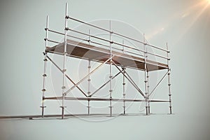 Composite image of digitally generated image of scaffoldings