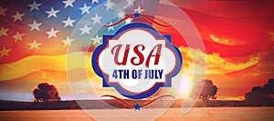 Composite image of digitally generated image of 4th of july text