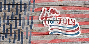 Composite image of digitally generated image of 4th of july text