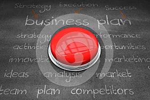 Composite image of digitally generated red push button