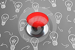 Composite image of digitally generated red push button