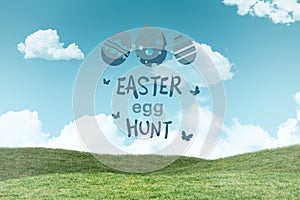 Composite image of easter egg hunt graphic