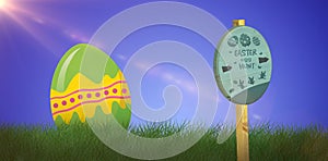 Composite image of easter egg hunt sign