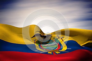 Composite image of ecuador flag waving