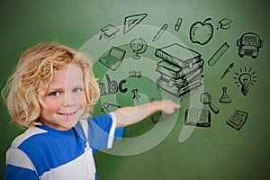 Composite image of education doodles