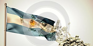 Composite image of falling dollars