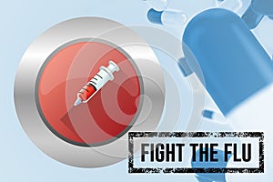 Composite image of fight the flu with pills