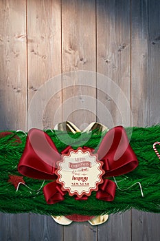 Composite image of fir branch christmas decoration garland