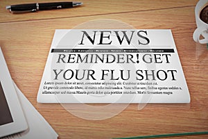 Composite image of flu shot reminder
