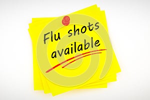Composite image of flu shots available