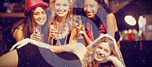 Composite image of friends celebrating bachelorette party