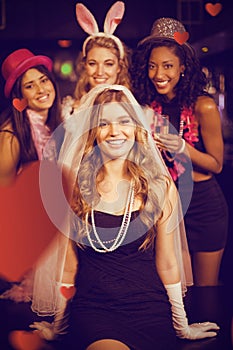 Composite image of friends celebrating bachelorette party