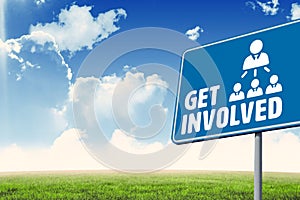 Composite image of get involved