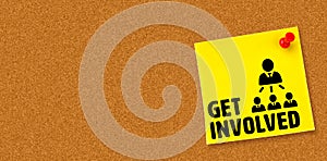 Composite image of get involved