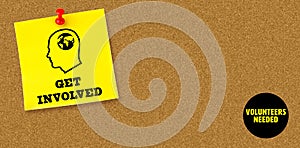 Composite image of get involved