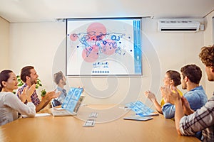 Composite image of global business interface