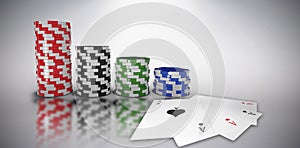 Composite image of graphic 3d image of gambling chips