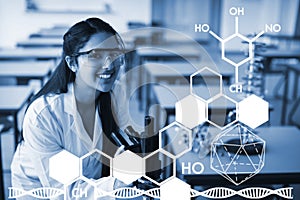 Composite image of graphic image of chemical structure