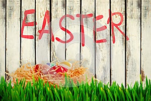 Composite image of grass growing outdoors