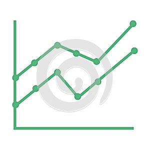 Composite image of green line graph